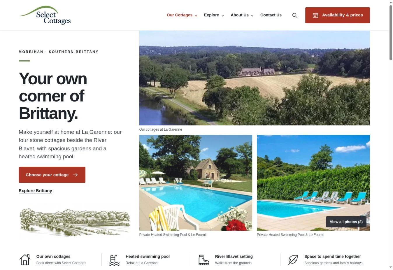 Select Cottages — Brittany website preview